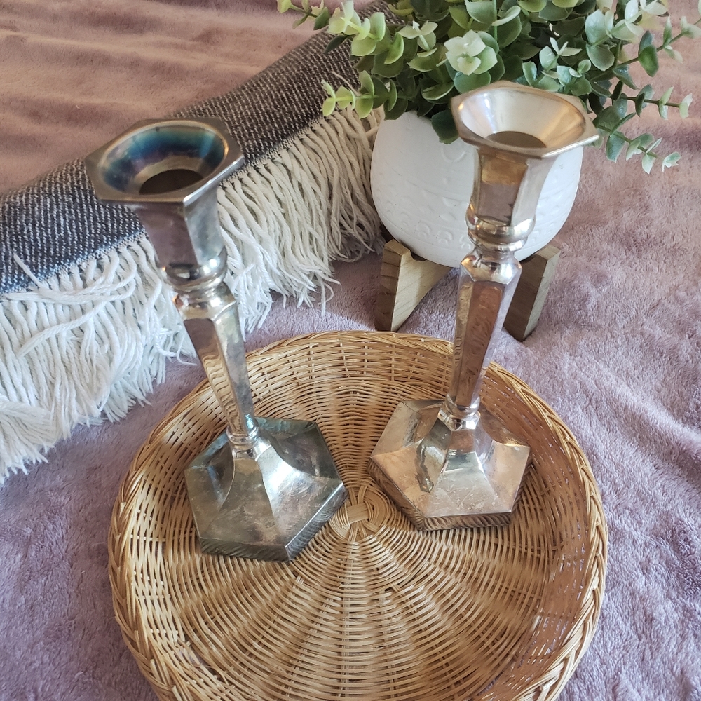 Silver Adjustable Candle Stick Holders